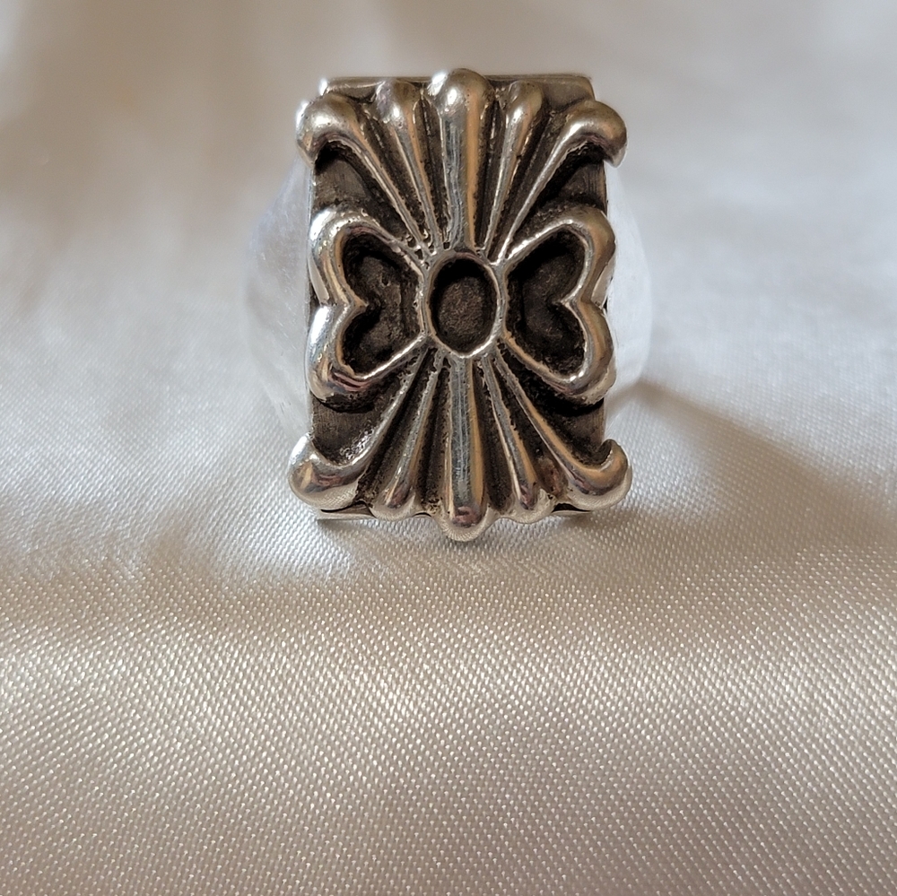 Big Rectangle Signet Ring Sterling - image 1